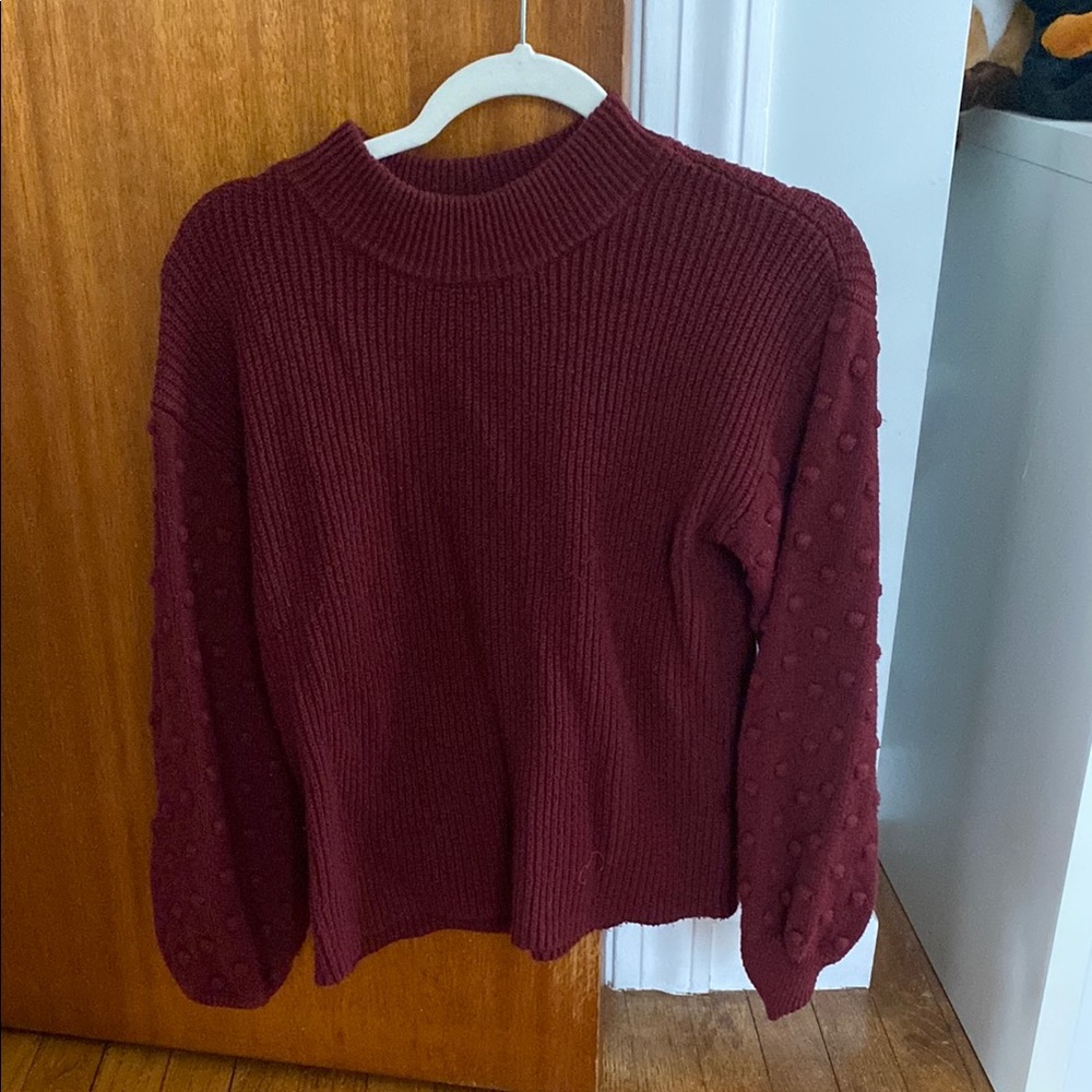 Burgundy Textured Knit Sweater